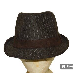 Granule Pinstripe Fedora Hat Wool Blend